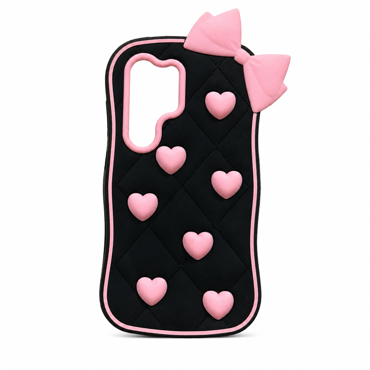 iPhone premium heart bow silicone case