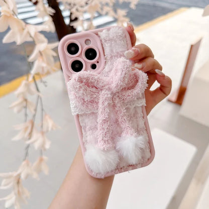 Fluffy Bow Bliss Phone Case - Black